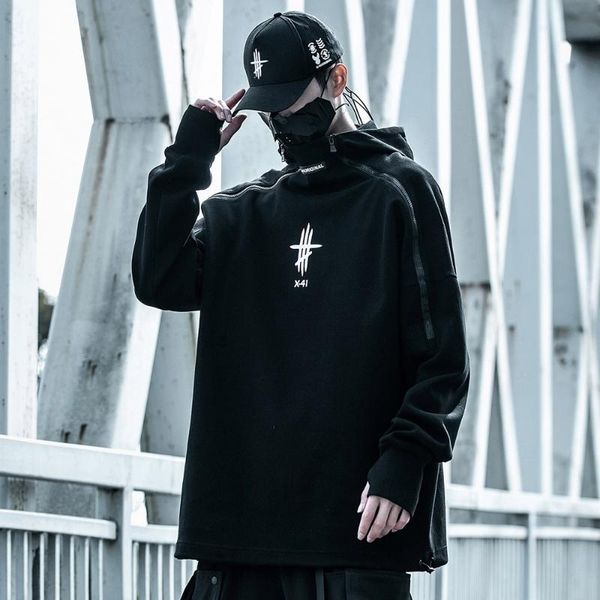men's hoodies & sweatshirts aogz streetwear irregular zipper men loose hooded pullover harajuku function techwear tracksuit, Black
men's hoodies & sweatshirts aogz streetwear irregular zipper men loose hooded pullover harajuku function techwear tracksuit, Black