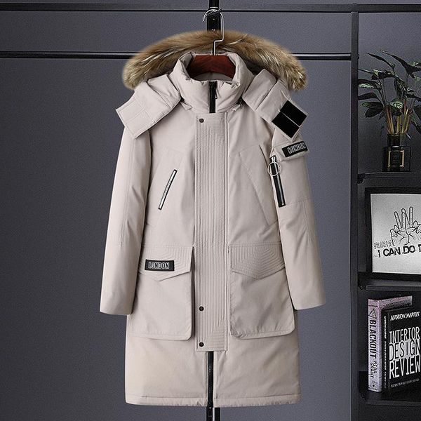 men's down & parkas winter puffer jacket men long white coat male fur collar thick warm plumifero hombre snowing overcoat, Black
men's down & parkas winter puffer jacket men long white coat male fur collar thick warm plumifero hombre snowing overcoat, Black