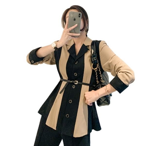 zawfl women blazer stripe stitching irregular ladies black coat long sleeve lace up asymmetry women's slim suit jacket 210603, Black;brown
zawfl women blazer stripe stitching irregular ladies black coat long sleeve lace up asymmetry women's slim suit jacket 210603, Black;brown