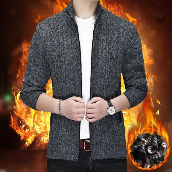men's sweaters warm 2021 fashion brand thick sweater cardigan for men slim fit jumpers knitred winter korean style casual mens clothes, White;black
men's sweaters warm 2021 fashion brand thick sweater cardigan for men slim fit jumpers knitred winter korean style casual mens clothes, White;black