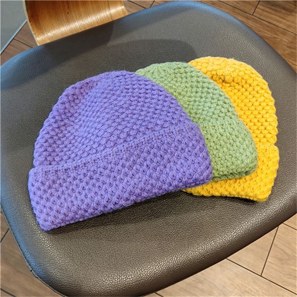 hat girl autumn and winter candy color wool version thickened warm knitted hat cute headgear versatile, Yellow
hat girl autumn and winter candy color wool version thickened warm knitted hat cute headgear versatile, Yellow