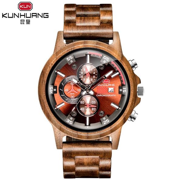 wristwatches 2021 kunhuang wooden watch men multi-functional sports wood male style walnut wristwatch calendar clock men's watches, Slivery;brown
wristwatches 2021 kunhuang wooden watch men multi-functional sports wood male style walnut wristwatch calendar clock men's watches, Slivery;brown