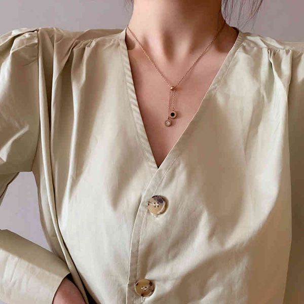 simple beautiful circle pendant titanium steel necklace ins design internet celebrity adjustable all-match clavicle chain, Silver
simple beautiful circle pendant titanium steel necklace ins design internet celebrity adjustable all-match clavicle chain, Silver