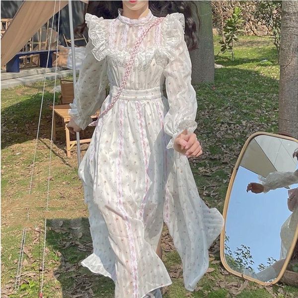 casual dresses elegant white floral fairy dress women french vintage sweet long sleeve open fork cottagecore midi summer 2021, Black;gray
casual dresses elegant white floral fairy dress women french vintage sweet long sleeve open fork cottagecore midi summer 2021, Black;gray
