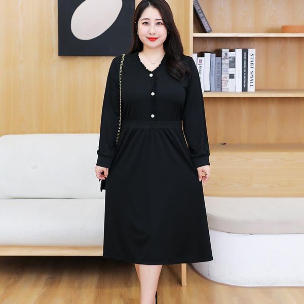 casual dresses elegant long sleeve women dress slim high waist v-neck midi 4xl to 8xl plus size black t0002, Black;gray
casual dresses elegant long sleeve women dress slim high waist v-neck midi 4xl to 8xl plus size black t0002, Black;gray