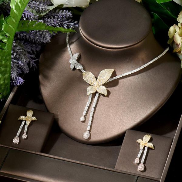 earrings & necklace hibride fashion luxury flowers nigerian jewelry set for women wedding zircon african bridal bijoux n-396, Silver
earrings & necklace hibride fashion luxury flowers nigerian jewelry set for women wedding zircon african bridal bijoux n-396, Silver