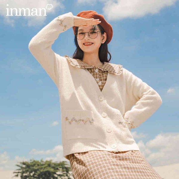 sweater autumn winter soild retro wave jacquard hit color knitted sweater v-neck square pockets ca uhw8, White;black
sweater autumn winter soild retro wave jacquard hit color knitted sweater v-neck square pockets ca uhw8, White;black