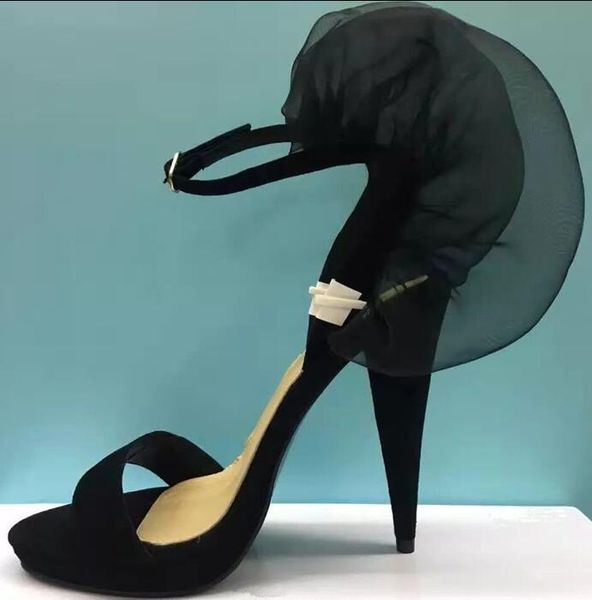 mesh flower back ladies platform sandals fashion suede leather finger heel ankle buckle wedding shoes, Black
mesh flower back ladies platform sandals fashion suede leather finger heel ankle buckle wedding shoes, Black