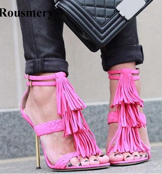 women fashion open toe tassels design high heel sandals ankle strap stiletto gladiator, Black
women fashion open toe tassels design high heel sandals ankle strap stiletto gladiator, Black