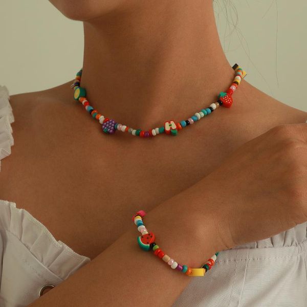 chokers fashion sweet soft pottery fruit choker necklace for women girls summer colorful random seed bead handmade bohemian collar, Golden;silver
chokers fashion sweet soft pottery fruit choker necklace for women girls summer colorful random seed bead handmade bohemian collar, Golden;silver