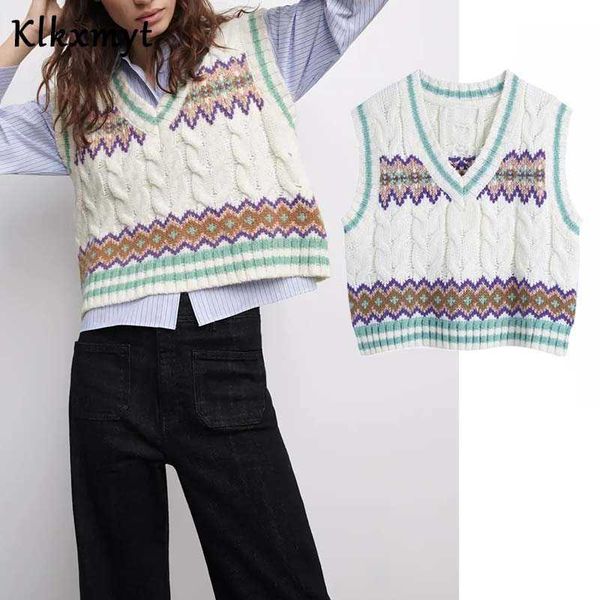 klkxmyt za women fashion cropped eight-strand knitted vest sweater vintage sleeveless v neck female waistcoat mujer 210527, Black;white
klkxmyt za women fashion cropped eight-strand knitted vest sweater vintage sleeveless v neck female waistcoat mujer 210527, Black;white