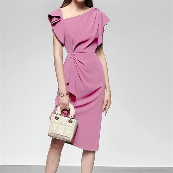 summer women elegant pink ruffle o-neck bodycon long mid-calf formal party dress office vestidos 210603, Black;gray
summer women elegant pink ruffle o-neck bodycon long mid-calf formal party dress office vestidos 210603, Black;gray