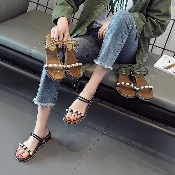 sandals female fairy style slope heel tide summer 2021 lady flat bottom roman shoes women, Black
sandals female fairy style slope heel tide summer 2021 lady flat bottom roman shoes women, Black