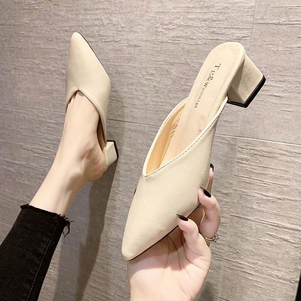 shoes slippers casual mules for women 2021 pointed toe pantofle slides med square heel luxury cover block hoof heels rubber, Black
shoes slippers casual mules for women 2021 pointed toe pantofle slides med square heel luxury cover block hoof heels rubber, Black