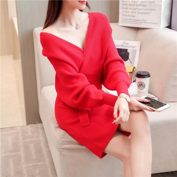 casual dresses female sweater dress 2021 autumn and winter style midi v-neck kintted, Black;gray
casual dresses female sweater dress 2021 autumn and winter style midi v-neck kintted, Black;gray