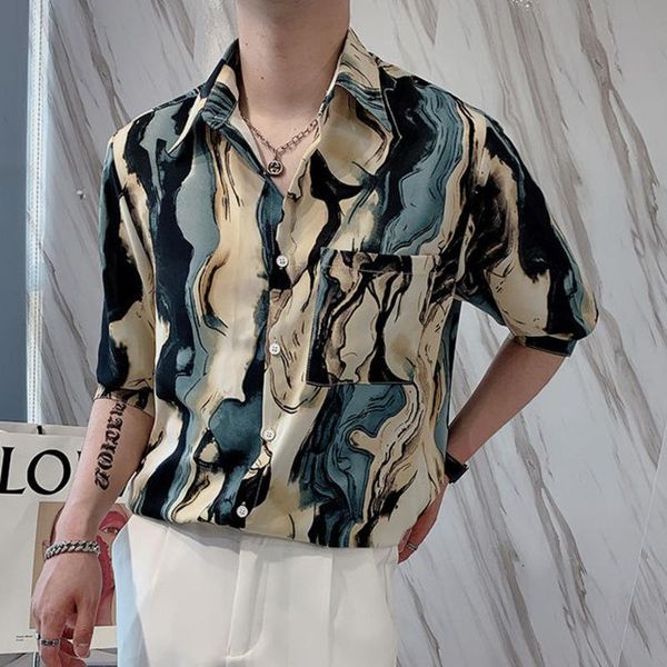 men's casual shirts luxury shirt for trendy men summer flower light camisa social masculina streetwear slim, White;black
men's casual shirts luxury shirt for trendy men summer flower light camisa social masculina streetwear slim, White;black