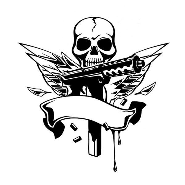 18.2*18.6cm vinyl car sticker skull gun sleeve wings war death blood decoration
18.2*18.6cm vinyl car sticker skull gun sleeve wings war death blood decoration