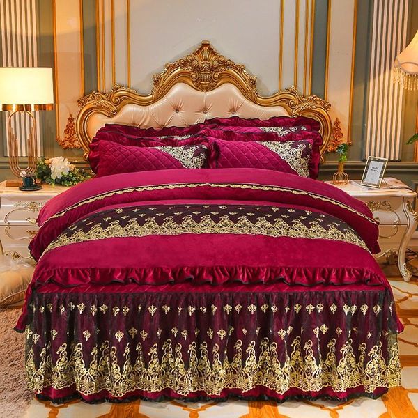 bedding sets european crystal velvet 4pcs lace bed skirt princess thickened flannel winter warm plush coral fleece pillowcase duvet set cove
bedding sets european crystal velvet 4pcs lace bed skirt princess thickened flannel winter warm plush coral fleece pillowcase duvet set cove