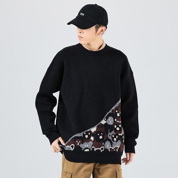 men's sweaters men lovely sweater harajuku fashion knitted autumn winter pullover boy student oversize bear streetwear jumper pull, White;black
men's sweaters men lovely sweater harajuku fashion knitted autumn winter pullover boy student oversize bear streetwear jumper pull, White;black