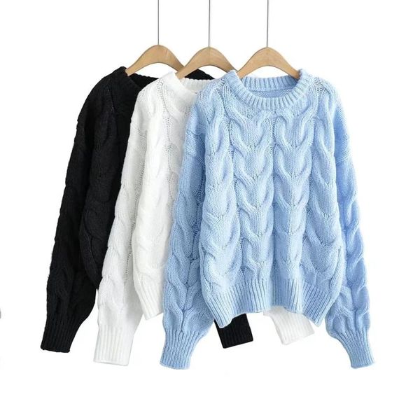 women's sweaters autumn and winter round neck solid color loose slimming hollow short long-sleeved knitted sweater, White;black
women's sweaters autumn and winter round neck solid color loose slimming hollow short long-sleeved knitted sweater, White;black