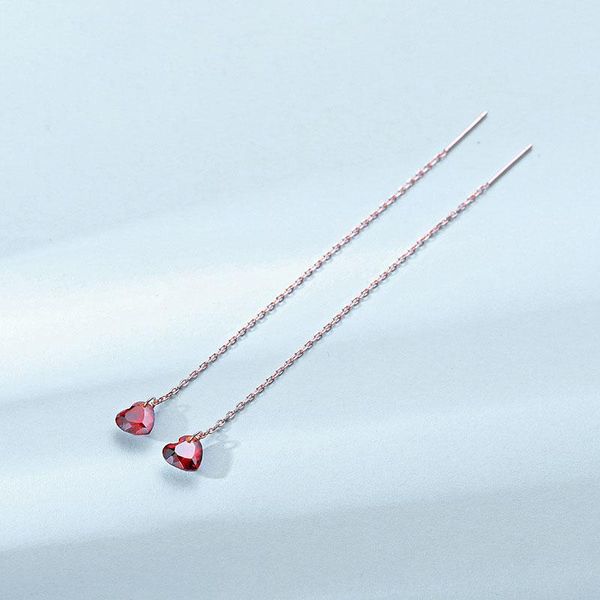 stud love ear line tassel s925 sterling silver peach heart red zircon earrings small fresh long, Golden;silver
stud love ear line tassel s925 sterling silver peach heart red zircon earrings small fresh long, Golden;silver