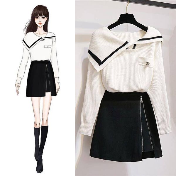 two piece dress ichoix women 2 skirt set korean style winter outfits white sweater + zipper mini girl and
two piece dress ichoix women 2 skirt set korean style winter outfits white sweater + zipper mini girl and