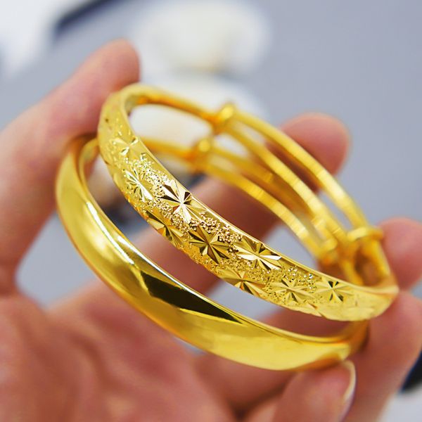 2 piece bridal bangle set yellow gold filled star and smooth bracelet women jewelry wholesale, Black
2 piece bridal bangle set yellow gold filled star and smooth bracelet women jewelry wholesale, Black