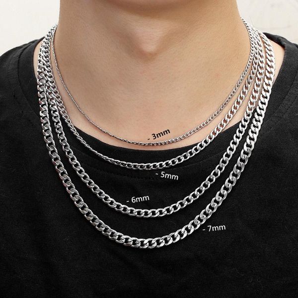 chains men's chain necklace stainless steel jewelry on the neck male personality hip hop fashion accesories for men, Silver
chains men's chain necklace stainless steel jewelry on the neck male personality hip hop fashion accesories for men, Silver