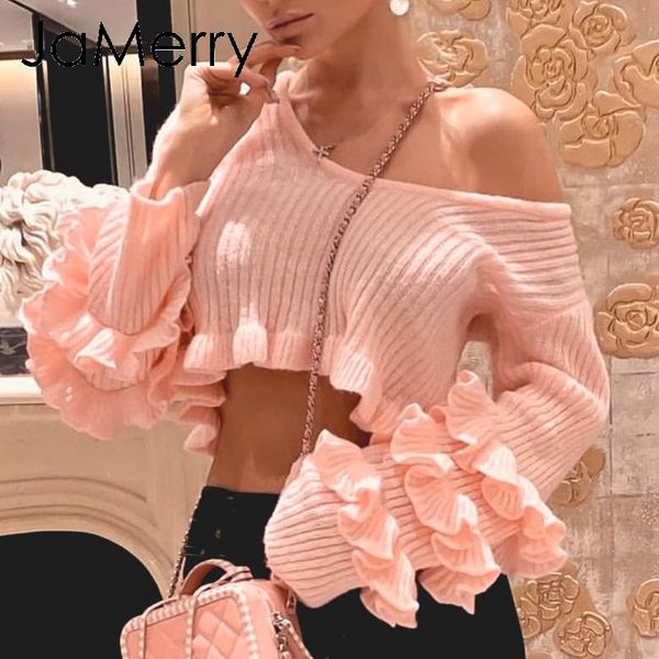 women's sweaters jamerry ruffle crop pink sweater women striped solid fashion ladies pullover streetwear elegant female long sleeve ju, White;black
women's sweaters jamerry ruffle crop pink sweater women striped solid fashion ladies pullover streetwear elegant female long sleeve ju, White;black