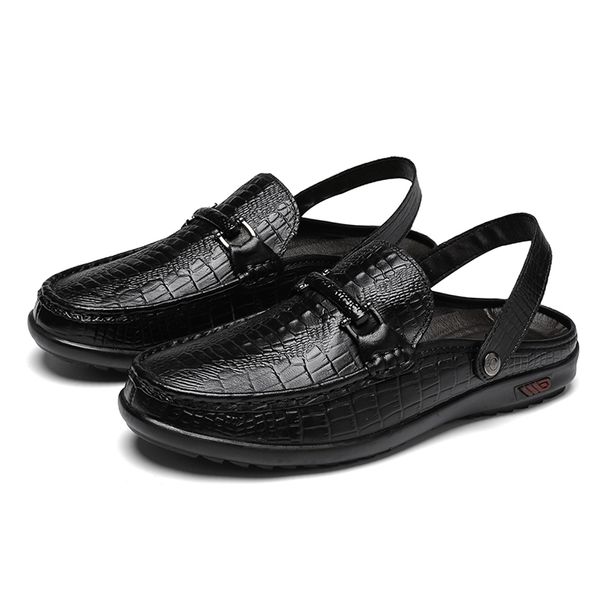 men genuine leather slipper summer outdoor beach casual lovers sandals casual flat driving shoes men zapatos hombre, Black
men genuine leather slipper summer outdoor beach casual lovers sandals casual flat driving shoes men zapatos hombre, Black