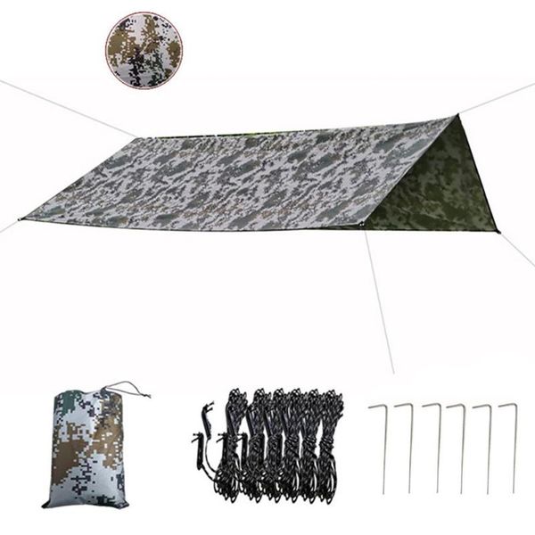 3*3m camouflage four-corner sky shade awning hammock tent tarp waterproof camping shelter uv protection picnic mat tents and shelters
3*3m camouflage four-corner sky shade awning hammock tent tarp waterproof camping shelter uv protection picnic mat tents and shelters