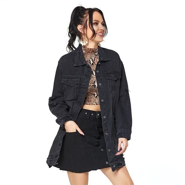 women's jackets women black denim oversized hole ripped tassels jeans jacket coat casual vintage cotton long womens, Black;brown
women's jackets women black denim oversized hole ripped tassels jeans jacket coat casual vintage cotton long womens, Black;brown