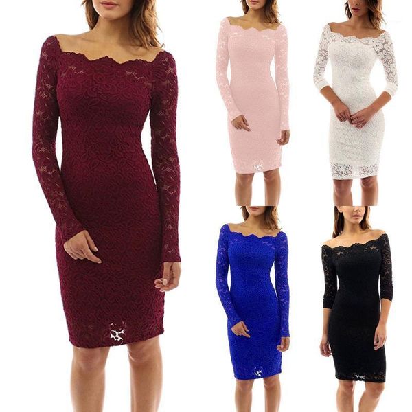 casual dresses women's lace off shoulder long sleeve cocktail party dress elegant female bodycon knee-length vestidos, Black;gray
casual dresses women's lace off shoulder long sleeve cocktail party dress elegant female bodycon knee-length vestidos, Black;gray