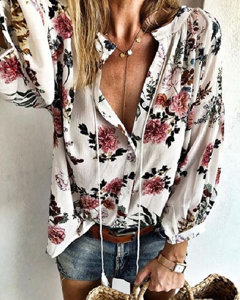 autumn women floral blouse loose long lantern sleeve v-neck buttons fashion ladies casual flowers print shirt s-2xl women's blouses & s, White
autumn women floral blouse loose long lantern sleeve v-neck buttons fashion ladies casual flowers print shirt s-2xl women's blouses & s, White