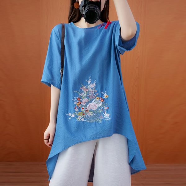 ladies chinese blouse cotton shirt embroidered loose large size short sleeve blusas chinese style clothing women 12297, Red
ladies chinese blouse cotton shirt embroidered loose large size short sleeve blusas chinese style clothing women 12297, Red