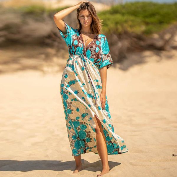 women's swimwear boho beach dress summer v neck bikini cover up long dresses sarong 2021 women swimsuit beachwear tunics kaftan, White;black
women's swimwear boho beach dress summer v neck bikini cover up long dresses sarong 2021 women swimsuit beachwear tunics kaftan, White;black