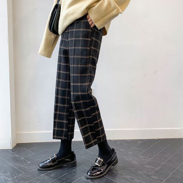 pants spring autumn korea fashion women high waist loose straight all-matched casual ankle-length plaid pants v274 f25t, Black;white
pants spring autumn korea fashion women high waist loose straight all-matched casual ankle-length plaid pants v274 f25t, Black;white