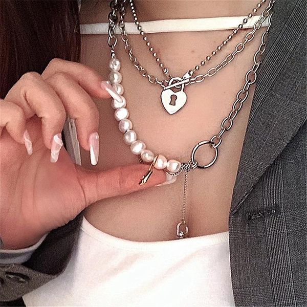 chains aomu trendy silver color stainless steel imitated pearl lovely lock necklace hip hop hollow pin clavicle chain for women
chains aomu trendy silver color stainless steel imitated pearl lovely lock necklace hip hop hollow pin clavicle chain for women