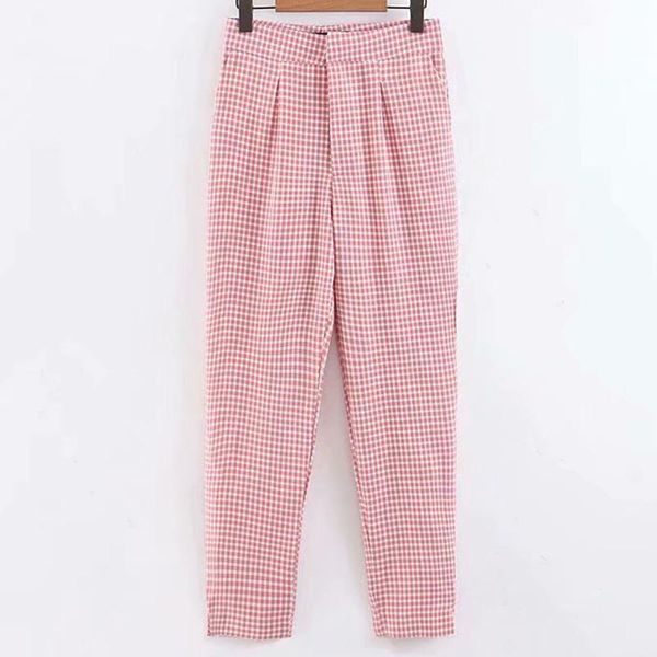 agong pink plaid printed pants women fashion casual loose straight trousers elegant ankle length female ladies iv women's & capris, Black;white
agong pink plaid printed pants women fashion casual loose straight trousers elegant ankle length female ladies iv women's & capris, Black;white