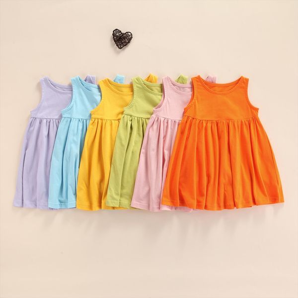 6 colors infant baby girls girl dresses summer solid sleeveless a line knee length sundress outfits 1 7y, Red;yellow
6 colors infant baby girls girl dresses summer solid sleeveless a line knee length sundress outfits 1 7y, Red;yellow