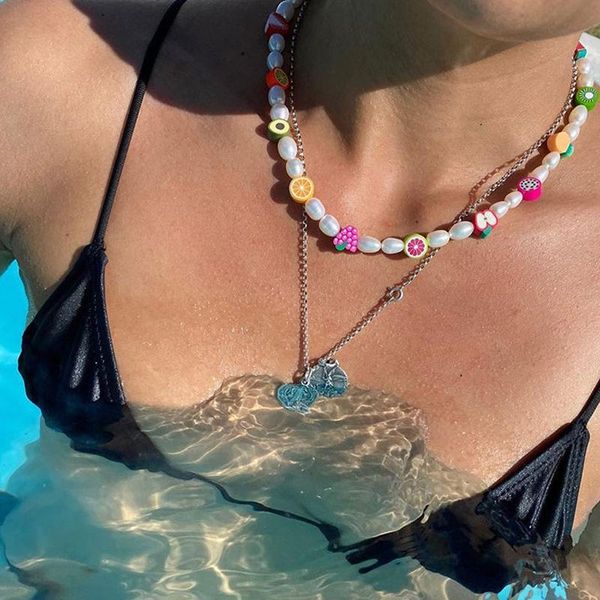 chokers multicolor fruit flower clay beads necklace for women summer pearls choker bohemian girls jewelry 407, Golden;silver
chokers multicolor fruit flower clay beads necklace for women summer pearls choker bohemian girls jewelry 407, Golden;silver