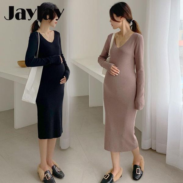 maternity dresses autumn & winter dress for pregnant women stretch bottoming knit sweater casual women's 103004, White