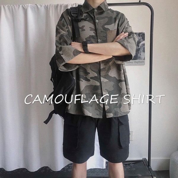 spring and summer national tide comfortable short-sleeved personality camouflage wild trend youth casual loose shirt men's shirts, White;black
spring and summer national tide comfortable short-sleeved personality camouflage wild trend youth casual loose shirt men's shirts, White;black