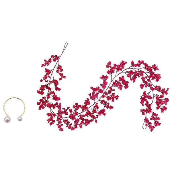 party decoration 12pc el napkin ring pearl metal & 1x 5.9 ft christmas red berry garland artificial burgundy pip
party decoration 12pc el napkin ring pearl metal & 1x 5.9 ft christmas red berry garland artificial burgundy pip