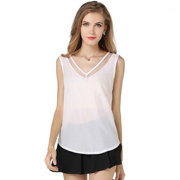 women's blouses & shirts pure color women chiffon 2021 fashion design ladies sheer blouse sleeveless v-neck girls summer, White
women's blouses & shirts pure color women chiffon 2021 fashion design ladies sheer blouse sleeveless v-neck girls summer, White