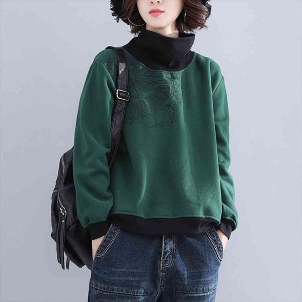 cropped vintage harajuku embroidery womens hoodies 65% cotton fleece turtleneck plus size fall ladies clothes, Black
cropped vintage harajuku embroidery womens hoodies 65% cotton fleece turtleneck plus size fall ladies clothes, Black