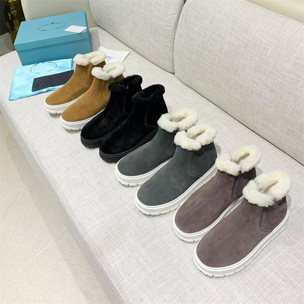 designer snow boots classic knee ankle boot fashion leather flat shoes winter wool booties with box, Black
designer snow boots classic knee ankle boot fashion leather flat shoes winter wool booties with box, Black