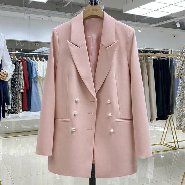 women's suits & blazers 2021 spring autumn korean british style blazer temperament casual fashion double breasted suit women trendy sli, White;black
women's suits & blazers 2021 spring autumn korean british style blazer temperament casual fashion double breasted suit women trendy sli, White;black