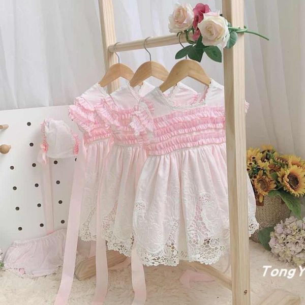 girl's dresses 3pcs summer spanish vintage lolita princess dress cotton baby girl clothing lace stitching cute for girls vestidos y2894, Red;yellow
girl's dresses 3pcs summer spanish vintage lolita princess dress cotton baby girl clothing lace stitching cute for girls vestidos y2894, Red;yellow