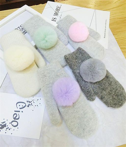 five fingers gloves simple hair ball lovely warm mittens a winter rekawiczki zimowe damskie kids guantes termicos hombre, Blue;gray
five fingers gloves simple hair ball lovely warm mittens a winter rekawiczki zimowe damskie kids guantes termicos hombre, Blue;gray